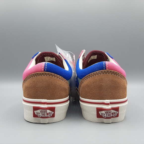 New Vans Old Skool Frayed Laces Port Royale Marshmallow Pink Blue Burgundy Suede - Picture 7 of 10